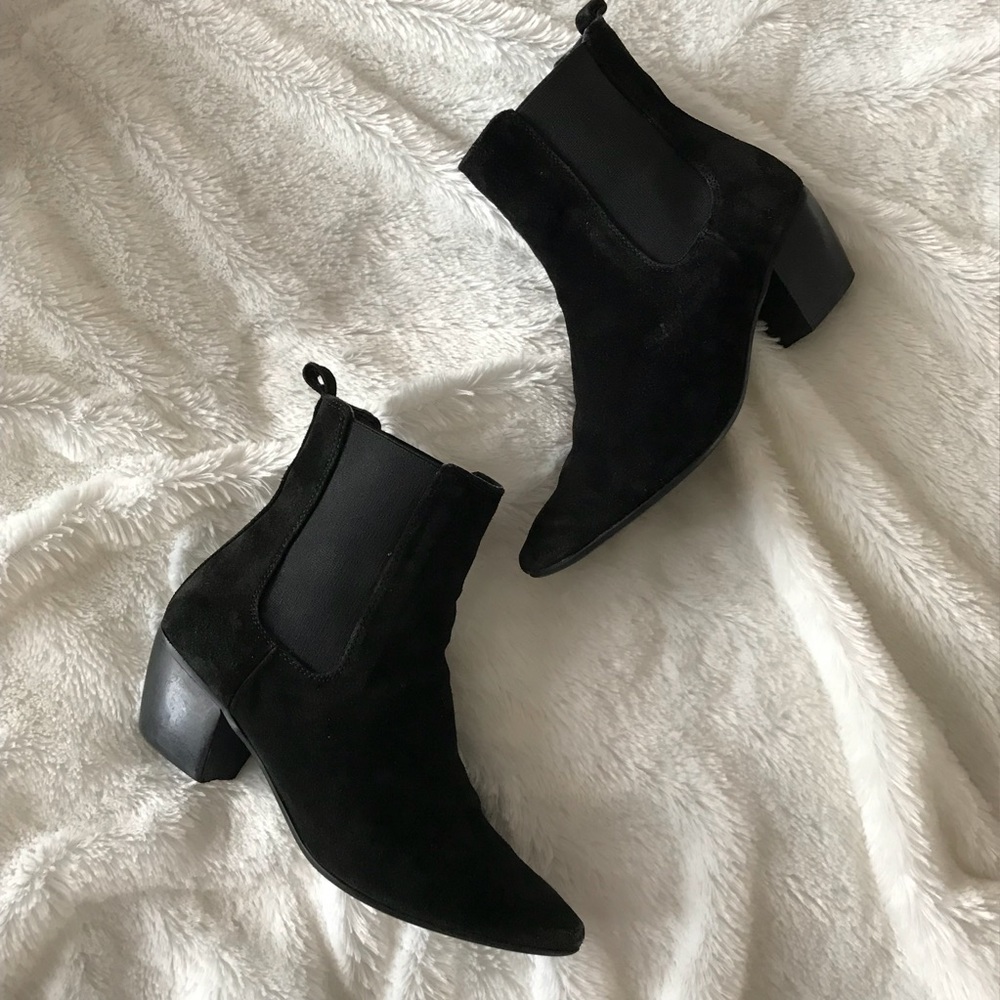 Topshop Suede Western Boots